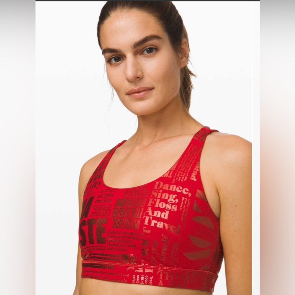 Lululemon Red Energy Manifesto Sports Bra Size 4